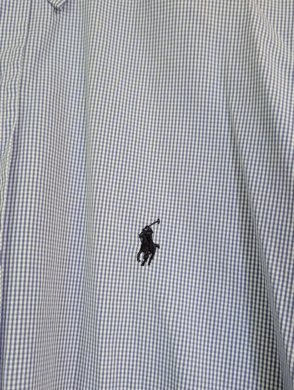 Ralph Lauren Blake Long Sleeve Button Down Shirt Micro Plaid Blue Men's Large